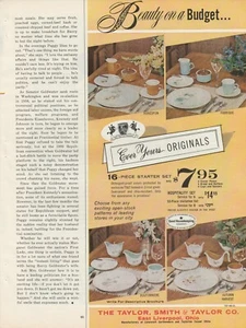 1964 Taylor Smith & Taylor Geschirr Vintage Print Werbung 1960er East Liverpool Ohio - Bild 1 von 1