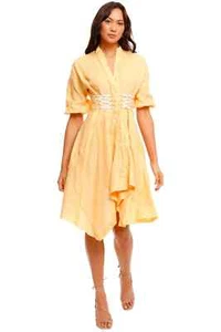KITX Linen Corset Mini Dress V Neckline Daytime Event AU 12 RRP 495 WITH DEFECTS - Picture 1 of 6