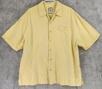 Camisa Jamaica Jaxx Para Hombres XXL Amarilla Tropical Hawaiana Informal Seda Abotonada Foto 1 de 4