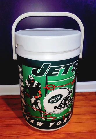 Vintage NFL New York Jets Kooler Kraft w/ Handle Tailgate Beer Soda Can Ice Cover