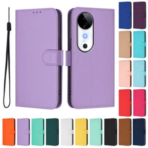 Candy Color PU Leather Wallet Cover Case For Vivo Y02A V27 S16 Y78 Y36 V27E Y02 - Picture 1 of 30