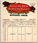 1947 Ringling Bros Barnum Bailey Circus Route Card Boston Garden Philadelphie