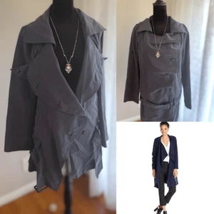 Vero Moda Dusk Blue Military Style Midi Trench Coat Jacket Size 165/84A, XS-S - Picture 1 of 14