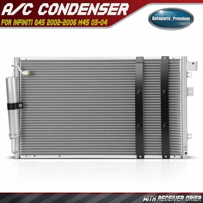 Condensador de aire acondicionado con receptor secador y soporte para INFINITI Q45 2002-2006 M45 03-04 Foto 1 de 4