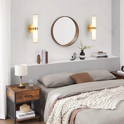 Paquete de 2 lámparas de pared LED doradas para interiores de 14" para porche lámpara de salón dormitorio Foto 1 de 4