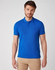 Wrangler Polo Shirt Men's Medium Regular Fit Short Sleeve Golf Performance Blue - Picture 1 of 5