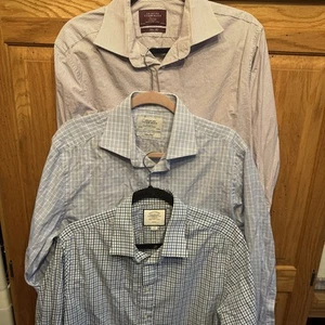 Charles Tyrwhitt Dress Shirts Mens 16.5 35 Slim Fit Long Sleeve Lot Of 3 (4021) - Picture 1 of 4