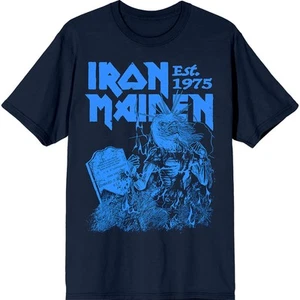 Iron Maiden Est. 1975 Life After Death Stamp T-Shirt Blue New - Picture 1 of 1