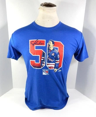 2022-23 Mens New York Rangers Chris Kreider #20 BreakingT 50 Goals Blue Shirt M - Image 1 of 4