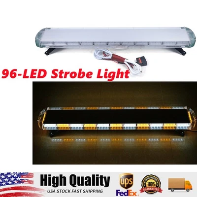 96LED 51 Light Bar Amber White Emergency Beacon Warn Tow Truck Response Strobe - Image 1 of 4