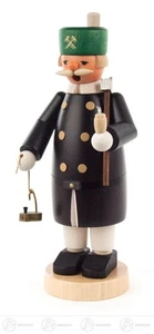 Räuchermann Bergmann mit Steigerhacke  BxHxT 9 cmx18,5 cmx8 cm NEU Erzgebirge  - Bild 1 von 1