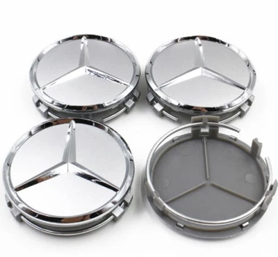 4pcs x 75MM Wheel Centre Cover Hub Caps Chrome Fit For Mercedes Benz Most Models - Image 1 of 3