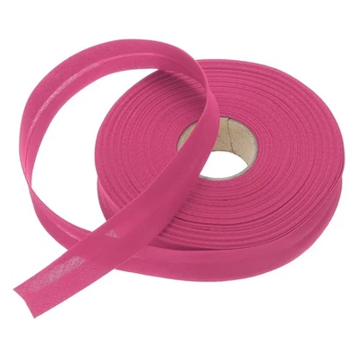 Nastro bias pieghevole singolo 1 pollice poliestere per cucire (rosso rosa 25 iarde) - Immagine 1 di 4