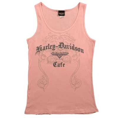Regata feminina vintage anos 2000 Harley Davidson motociclista tamanho XL - Imagem 1 de 4