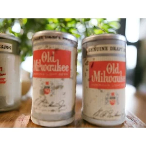 Alte Milwaukee Bierdose Salz & Pfefferstreuer Werbung nur Vintage 1971  - Bild 1 von 8