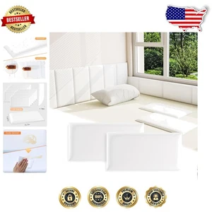 Elegant 3D Peel and Stick Wall Panels - 12 Pack, White Faux Leather 7.8"x15.7" - Picture 1 of 9