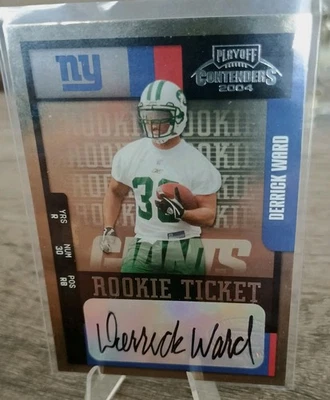 2004 DERRICK WARD RC AUTO Playoff Contenders #125 ROOKIE TICKET See Pictures - Image 1 of 2