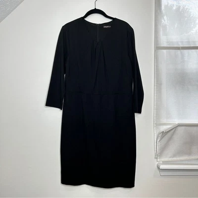 Vestido Vaina J. McLaughlin Negro Manga 3/4 Tela Bainbridge Talla Grande Foto 1 de 4