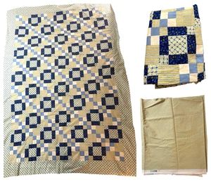 Quilt Top With Binding & Bottom Pieces Unfinished Throw Blanket 70 in X 48.5 in - Picture 1 of 7