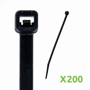 12 Inch Nylon UV Resistant Cable Wire Zip Tie 120 lbs Black 200 Pack Lot Pcs Qty - Picture 1 of 4