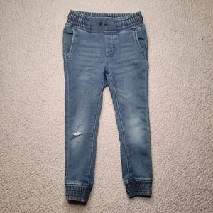 Joes Jeans Pants Boy 4T Blue Joggers Elastic Waist Drawstring Pockets Distressed - Picture 1 of 9