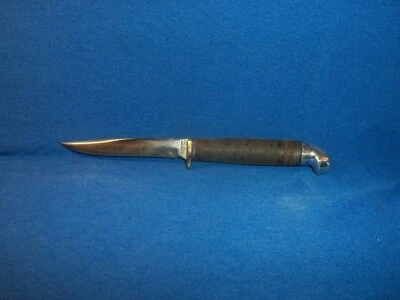 CUCHILLO ANTIGUO SÓLIDO WESTERN VINTAGE 7 1/4" CON HOJAS DE 3 1/2" Foto 1 de 4