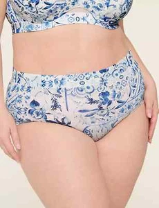 NEW Lane Bryant CACIQUE PARADISE MOSAIC BLUE COMFORT BLISS FULL BRIEF 26 28 - Picture 1 of 2