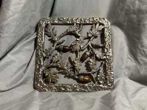 Mud Pie Acorn Trivet Footed Cast Aluminum - Picture 1 of 3