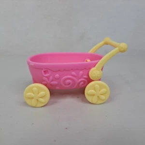 Littlest Pet Shop Toy Baby Carriage Stroller Pink Yellow LPS Accessory Mini Toy - Picture 1 of 7