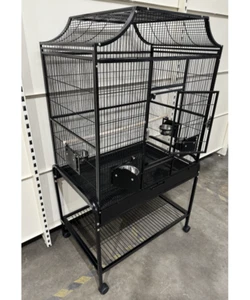 Parrot-Supplies Tampa Parrot Cage, For Small / Medium Parrots With Stand, Black - Picture 1 of 6