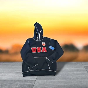 Juego del Mundo Hombres Talla Mediana Sudadera con Capucha Equipo EE. UU. Fútbol USMNT USWNT Azul Marino - Imagen 1 de 7