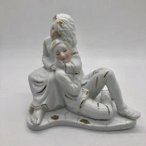 Miro Madrid Collection Figurine Woman Hugging Man Couple Love Gold Accent 5”x4” - Picture 1 of 17