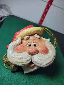Bert Anderson Cabezas de Papá Noel Adornos de Navidad Par 2002 - Imagen 1 de 4
