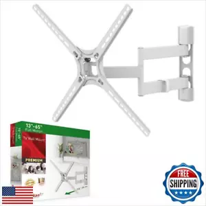 Barkan White TV Wall Mount,13-65 inch Full Motion Articulating - 4 Movement F - Picture 1 of 5