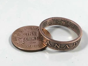 Canada Penny Coin Ring – Handmade Canadian Jewelry Copper Ring – Vintage Gift - Bild 1 von 12