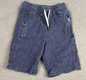 Hanna Andersson Boys Shorts 5 Slim 110 Blue French Terry Pull On Zip Pockets - Picture 1 of 8