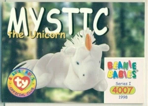 TARJETA COLECCIONABLE BEANIE BABY - SERIE 1 - SERIE I - MYSTIC THE UNICORN #4007 - Imagen 1 de 2