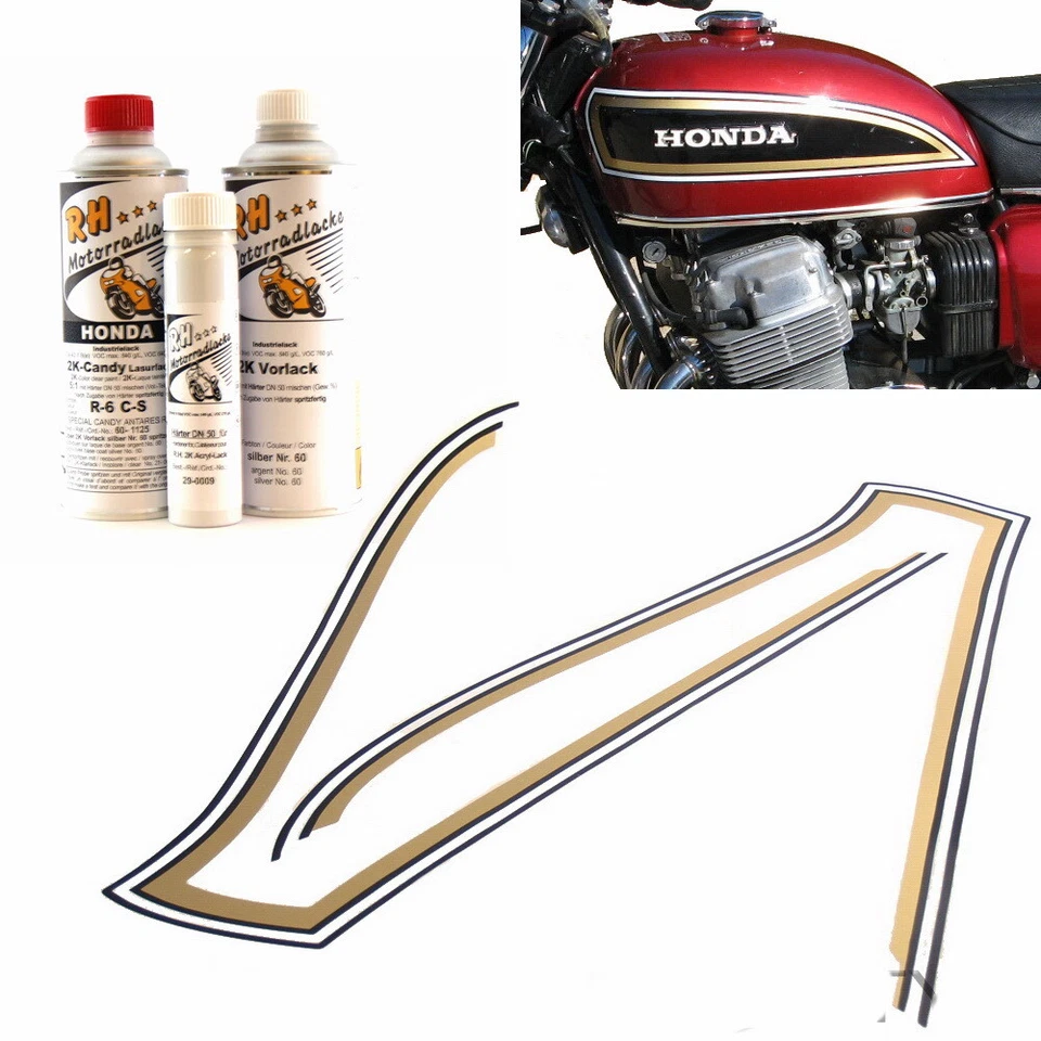Honda CB 750 Four K3-K6 Lacksatz Lack Candy Antares Red + Tankzierstreifen Dekor - Bild 1 von 1