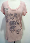 J. Crew Pink 100% Cotton Short Sleeve Top With Gray Glittery Flowers Size M