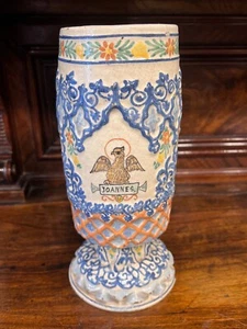 17c.Italy Venice Albarello Majolica Ceramic Pot Jar Saints Mark John Matthew - Picture 1 of 12