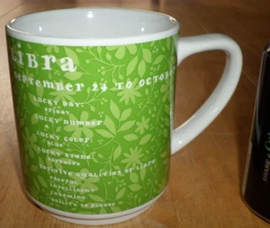 "LIBRA"- ZODIAC SIGN [ SEPT. 24-OCT. 23 ], [JUMBO SIZE] Ceramic Coffee Cup, VINT - Picture 1 of 10