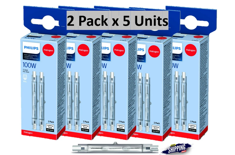 Philips Work Light & Security 100Watt T3 RSC Light 10  Total Bulbs - Image 1 of 1
