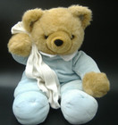 Vintage Ganz Bath Time brauner Teddybär Plüsch blau mit Etikett 1997 Lovey