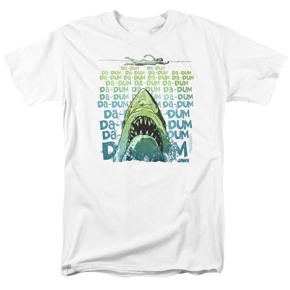JAWS DA DUM Licensed Adult Men's Graphic Tee Shirt SM-5XL - Image 1 of 1