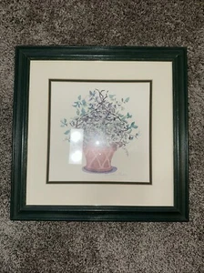 C. Winterle Olson - Watercolor - Flower - Print Framed Signed 16 1/2 x 16 1/2 - Picture 1 of 4