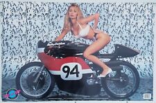 Vintage Poster 1990's Harley Davidson XRTT Motorcycle Girl Road Racing Rad & Bad