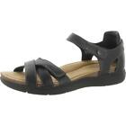 Clarks Womens April Poppy Black Ankle Strap Shoes 8 Medium Bm Bhfo 5645
