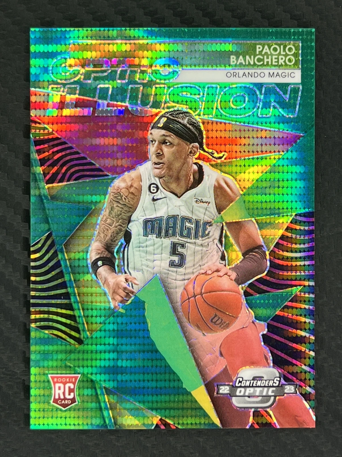 2022-23 Contenders Optic Paolo Banchero RC Rookie Illusion Green Pulsar /25 #21