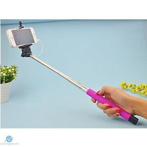 Handheld Pink Selfie Stick for iPhone Samsung IOS Andoid Any Smartphone Mobiles