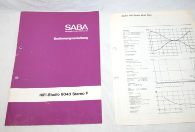 Saba HiFi Studio 8040 Stereo F - Bedienungsanleitung und Schaltplan          (*) - Bild 1 von 2